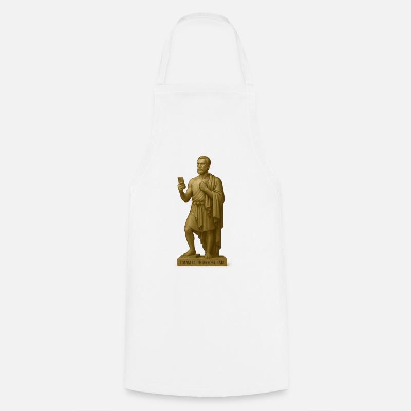 Philosophical Master in Wooden Style - Cooking Apron - white
