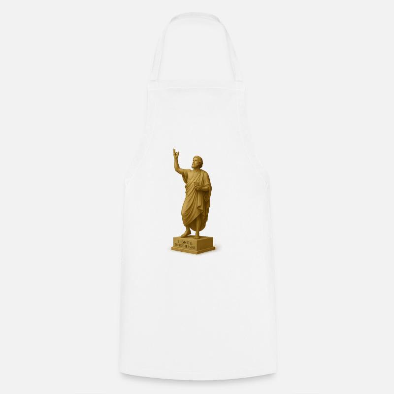 Religious sculpture with message - Cooking Apron - white