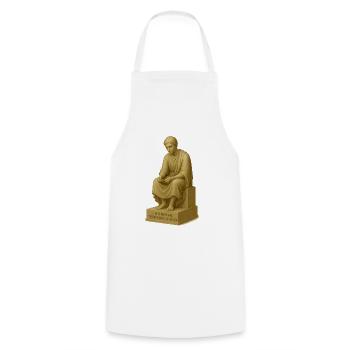 Thoughtful Thinker Sculpture - Cooking Apron - white - Front - AI Model Male 185 dark (185cm)