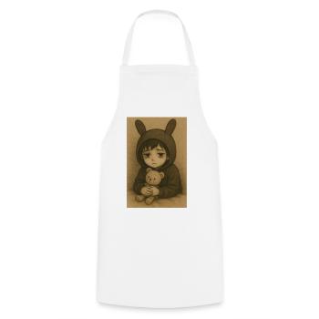 "Riku" - Cooking Apron - white - Front - AI Model Male 185 dark (185cm)