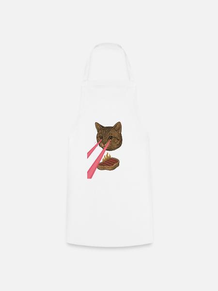 Laser Cat - Cooking Apron - white