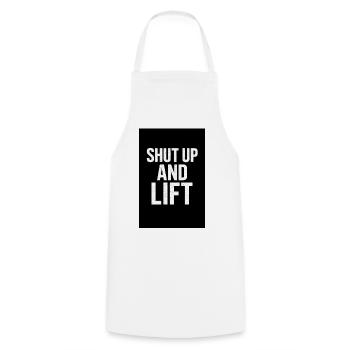 Motivational Fitness Saying - Cooking Apron - white - Front - AI Model Male 185 dark (185cm)