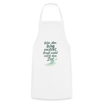 Motivational quote with waterway elements - Cooking Apron - white - Front - AI Model Male 185 dark (185cm)