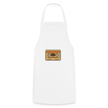 Retro Cassette Design for Vintage Clothing - Cooking Apron - white - Front - AI Model Male 185 dark (185cm)