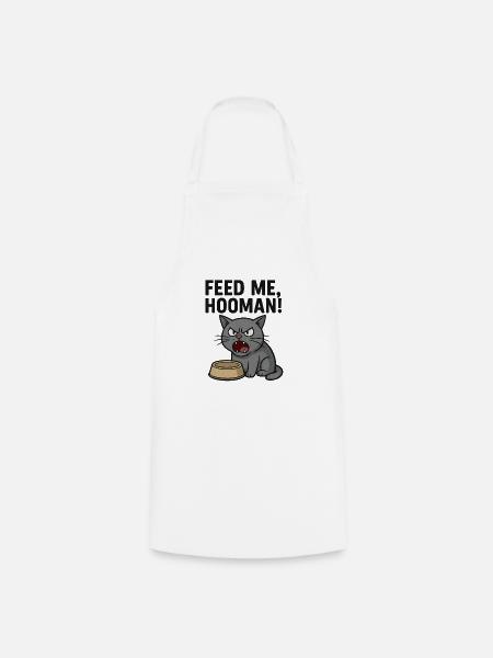 Füttere mich, HOOMAN! - Kochschürze - Weiß
