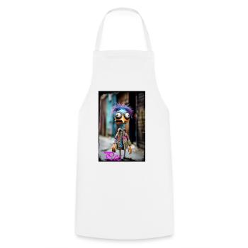 Fancy doll with colorful hair in punk style - Cooking Apron - white - Front - AI Model Male 185 dark (185cm)