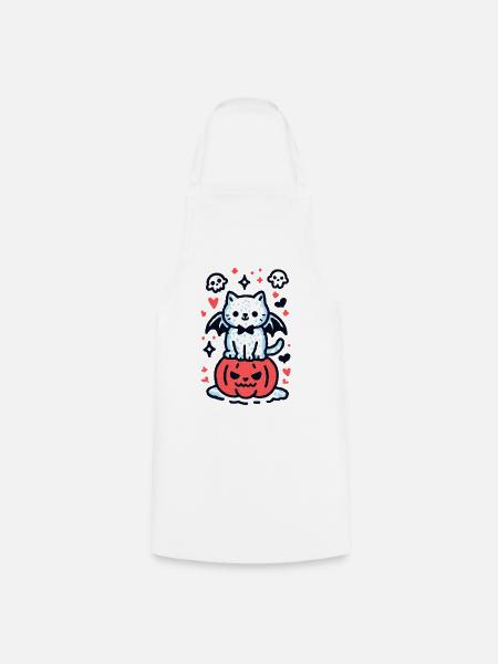 Pumpkin Cat - Kochschürze - Weiß