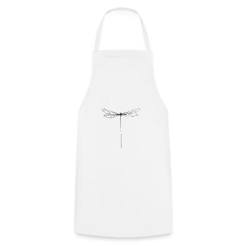 Finely drawn dragonfly in minimalist style - Cooking Apron - white - Front - AI Model Male 185 dark (185cm)