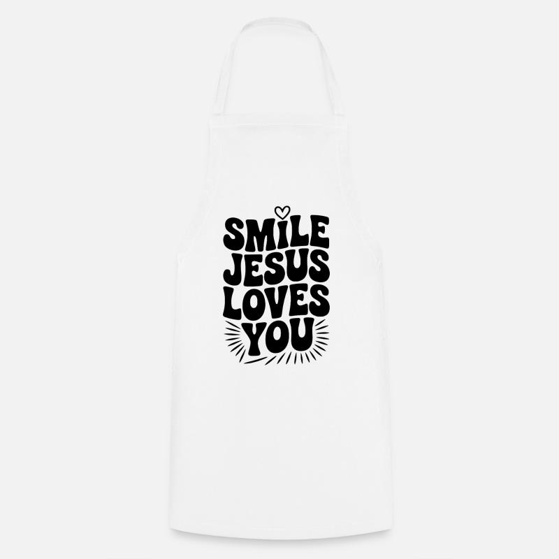 Sourire Jésus t’aime - Tablier de cuisine - blanc