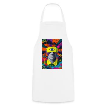 Visage visionnaire avec œil hypnotique - Tablier de cuisine - blanc - Devant - AI Model Male 185 dark (185cm)