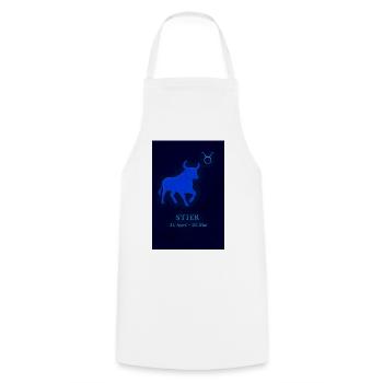 Sternzeichen Stier Design - Kochschürze - Weiß - Vorne - AI Model Male 185 dark (185cm)