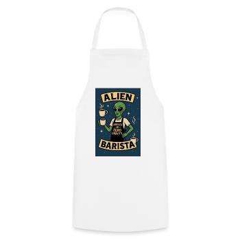 Alien Barista Kaffee Kunst T-Shirt - Kochschürze - Weiß - Vorne - AI Model Male 185 dark (185cm)