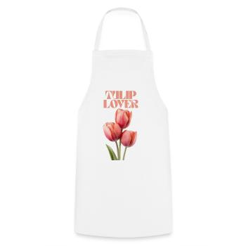 Tulip Lover Blumen Modedesign - Kochschürze - Weiß - Vorne - AI Model Male 185 dark (185cm)