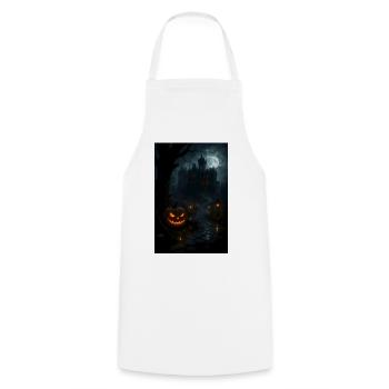 Scary Halloween Pumpkin Goth - Cooking Apron - white - Front - AI Model Male 185 dark (185cm)