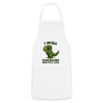 I Wish Dinosaurs Were Still Alive - Cooking Apron - white - Front - AI Model Male 185 dark (185cm)