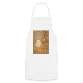 Doux fantôme d’Halloween en automne - Tablier de cuisine - blanc - Devant - AI Model Male 185 dark (185cm)