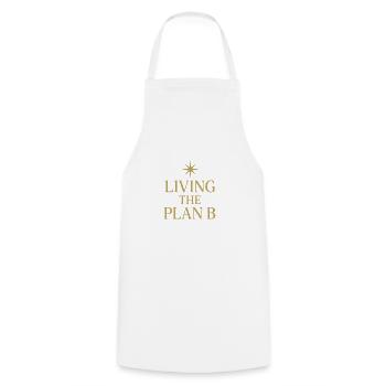 Living Plan B  - Kochschürze - Weiß - Vorne - AI Model Male 185 dark (185cm)