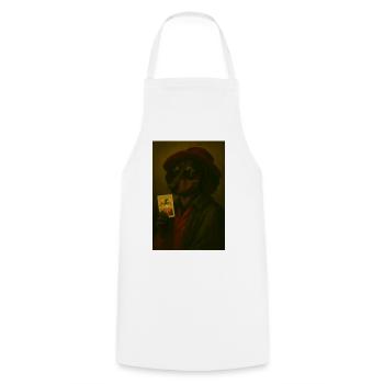 Chien avec carte joker - Tablier de cuisine - blanc - Devant - AI Model Male 185 dark (185cm)