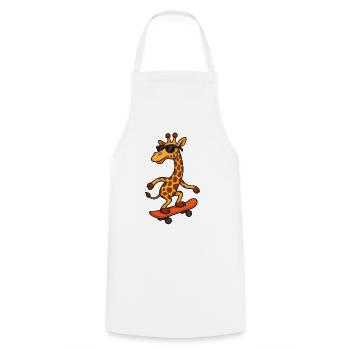 Girafe de skateboard élégante avec des lunettes de soleil - Tablier de cuisine - blanc - Devant - AI Model Male 185 dark (185cm)