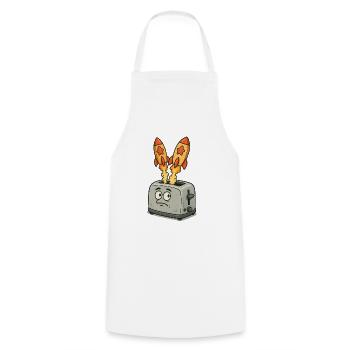 Space rockets in the toaster - Cooking Apron - white - Front - AI Model Male 185 dark (185cm)