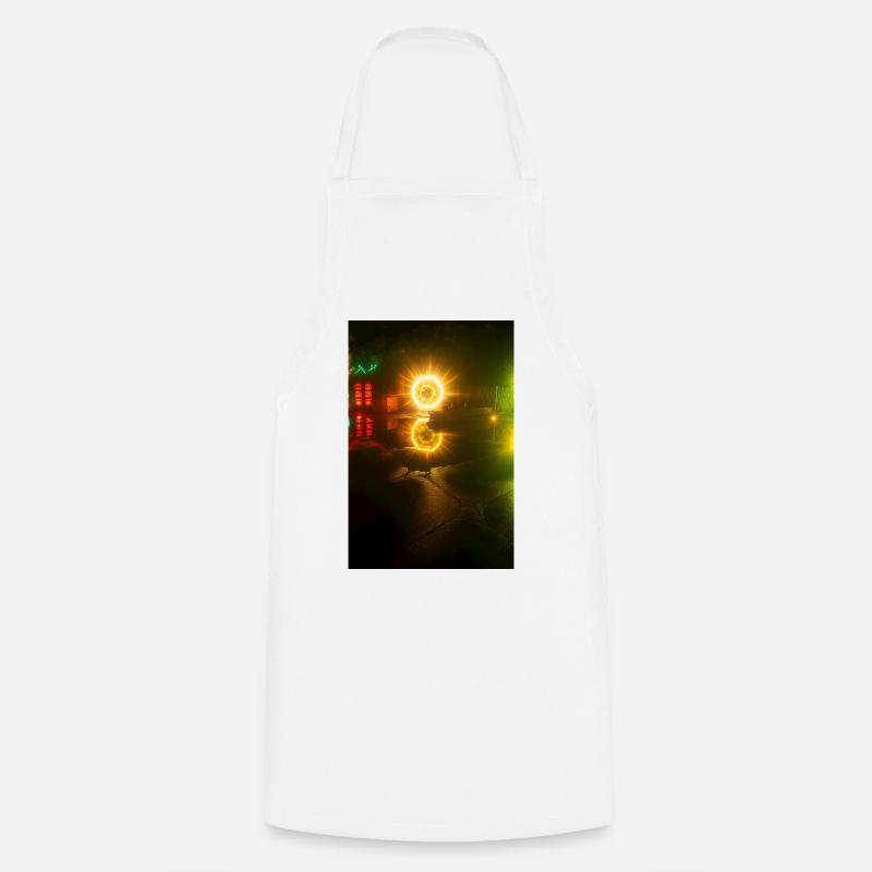Motif de reflet de néon lumineux - Tablier de cuisine - blanc