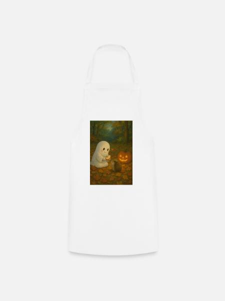 Niedlicher Geist im Herbst Halloween - Kochschürze - Weiß