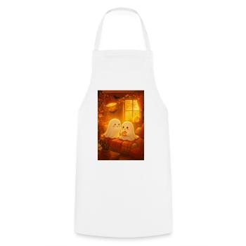 Cozy Halloween Geister im Herbst - Kochschürze - Weiß - Vorne - AI Model Male 185 dark (185cm)