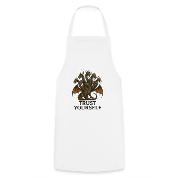 Nine-Headed Dragon Trust Yourself - Cooking Apron - white - Front - AI Model Male 185 dark (185cm)