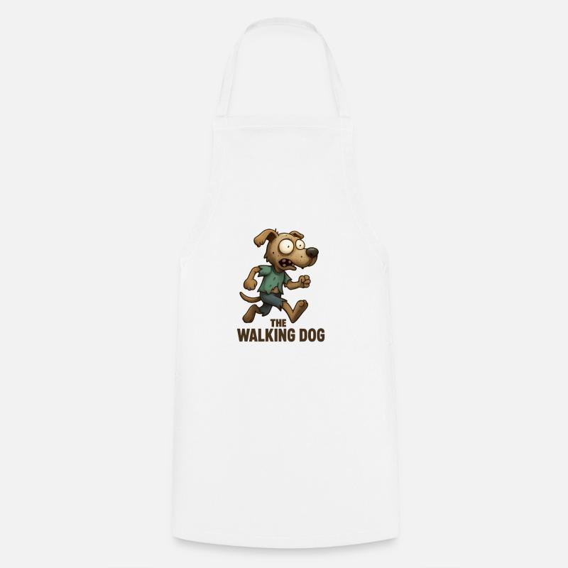 Le chien qui marche : course désespérée - Tablier de cuisine - blanc