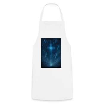Lightning cross in the storm - Cooking Apron - white - Front - AI Model Male 185 dark (185cm)