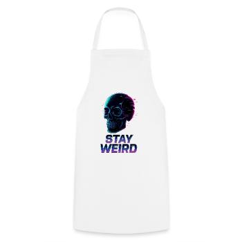 Stay Weird Neon Schädel - Kochschürze - Weiß - Vorne - AI Model Male 185 dark (185cm)
