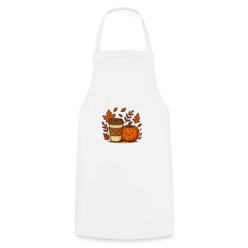 Herbstkaffee mit Kürbis - Kochschürze - Weiß - Vorne - AI Model Male 185 dark (185cm)