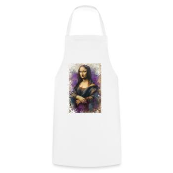 Mona Lisa revisited - oil on canvas - Cooking Apron - white - Front - AI Model Male 185 dark (185cm)