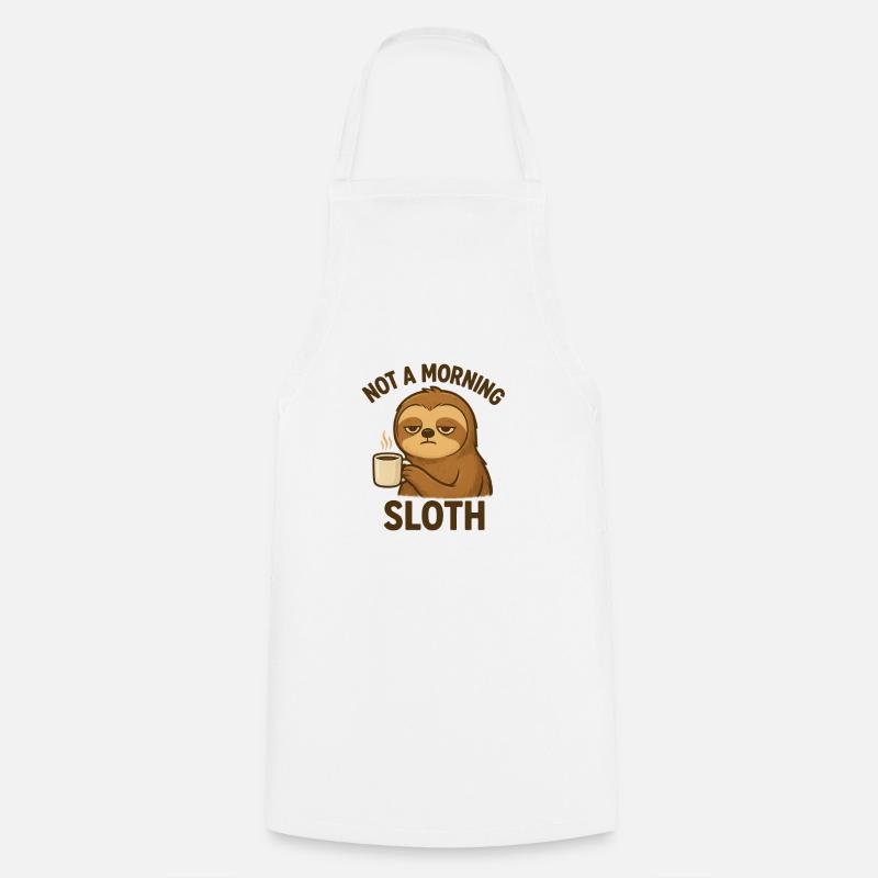 Not a Morning Sloth - Cooking Apron - white