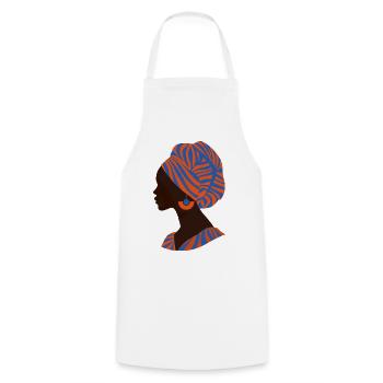 Afrique Femme africaine Design traditionnel - Tablier de cuisine - blanc - Devant - AI Model Male 185 dark (185cm)