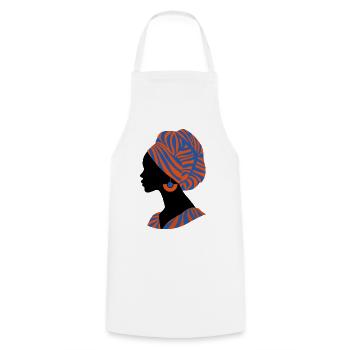 Femme Africaine Design Traditionnel Afrique - Tablier de cuisine - blanc - Devant - AI Model Male 185 dark (185cm)