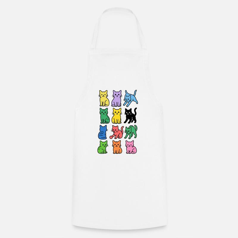 Rainbow cats in pop colors - Cooking Apron - white
