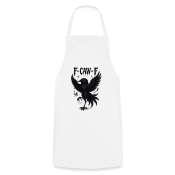 F Caw F Crow Raven Shirt | Gothic Halloween Spooky - Cooking Apron - white - Front - AI Model Male 185 dark (185cm)