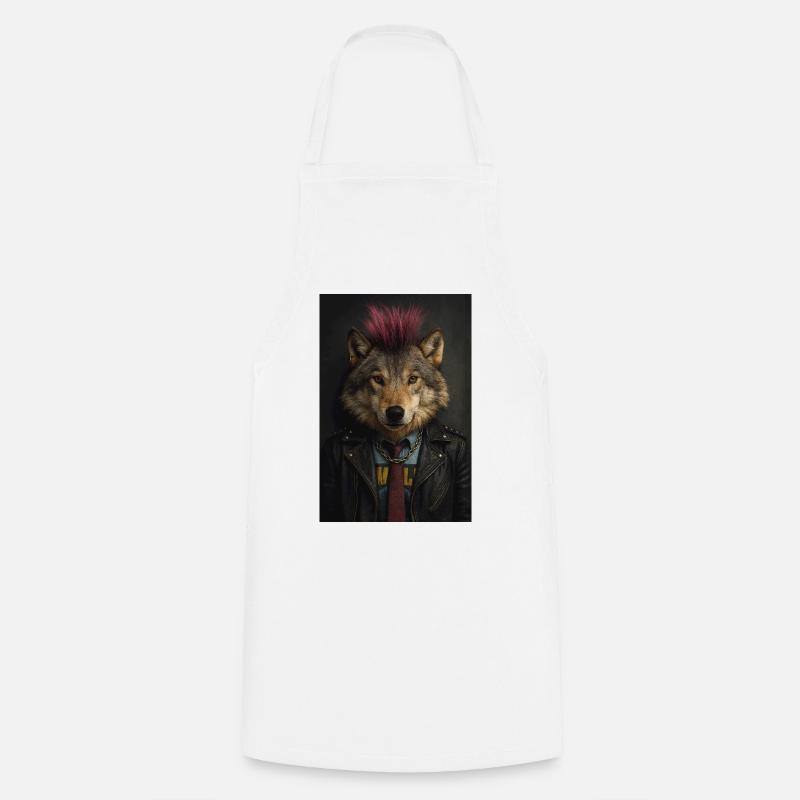 Blouson en cuir Wolf’s Punk Mohawk - Tablier de cuisine - blanc