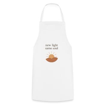 Nouvelle lumière, même âme - Tablier de cuisine - blanc - Devant - AI Model Male 185 dark (185cm)