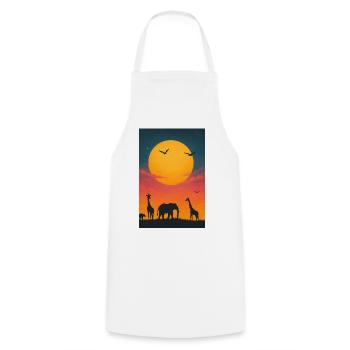 Savannen Sonnenuntergang - Kochschürze - Weiß - Vorne - AI Model Male 185 dark (185cm)