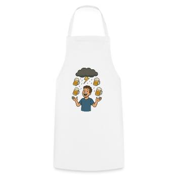 Virée shopping birain - Tablier de cuisine - blanc - Devant - AI Model Male 185 dark (185cm)
