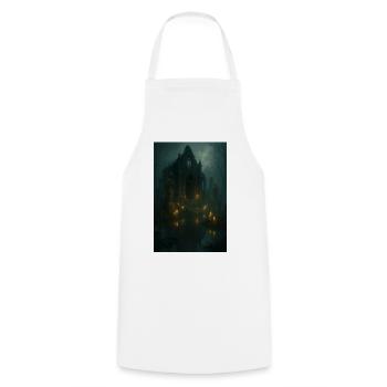 Gothic ruin by moonlight - Cooking Apron - white - Front - AI Model Male 185 dark (185cm)