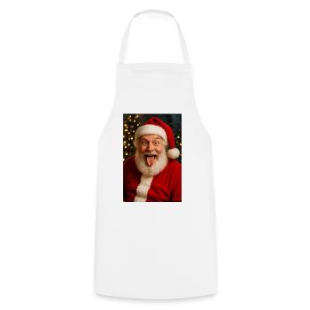 Joyeux Noël - Père Noël fou - Tablier de cuisine - blanc - Devant - AI Model Male 185 dark (185cm)