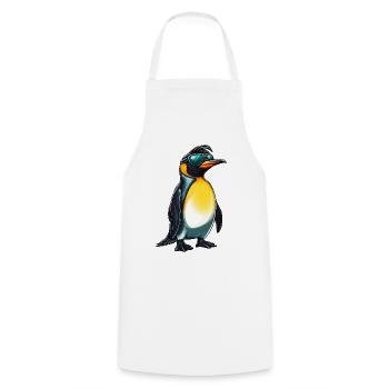 pingouin drôle avec des lunettes de soleil :) - Tablier de cuisine - blanc - Devant - AI Model Male 185 dark (185cm)