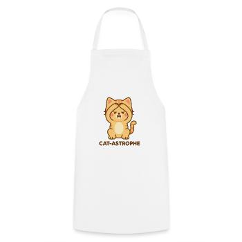 Cat-Astrophe - Kochschürze - Weiß - Vorne - AI Model Male 185 dark (185cm)