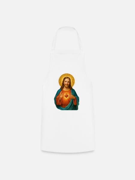 Heiliger Herzens Jesus Illustration - Kochschürze - Weiß