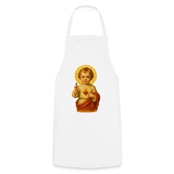 Child Jesus with a halo - Cooking Apron - white - Front - AI Model Male 185 dark (185cm)