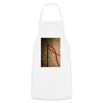 Thread Through Eye of the Needle - Cooking Apron - white - Front - AI Model Male 185 dark (185cm)