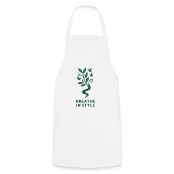 french inhale - respire en style - Cooking Apron - white - Front - AI Model Male 185 dark (185cm)